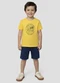 Reirex - Conjunto Camiseta Meia Malha e Bermuda Bege - variação: Amarelo