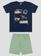 Reirex - Conjunto Camiseta Meia Malha e Bermuda Azul - variação: Azul