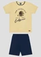 Reirex - Conjunto Camiseta Meia Malha e Bermuda Bege - variação: Bege