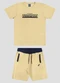 Reirex - Conjunto Camiseta Meia Malha e Bermuda Bege - variação: Bege