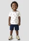 Reirex - Conjunto Camiseta Meia Malha e Bermuda Branco - variação: Branco