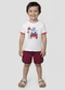 Reirex - Conjunto Camiseta Meia Malha e Bermuda Branco - variação: Branco