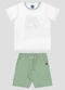 Reirex - Conjunto Camiseta Meia Malha e Bermuda Branco - variação: Branco