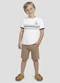 Reirex - Conjunto Camiseta Meia Malha e Bermuda Azul - variação: Branco