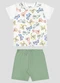 Reirex - Conjunto Camiseta Meia Malha e Bermuda Branco - variação: Branco