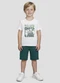 Reirex - Conjunto Camiseta Meia Malha e Bermuda Branco - variação: Branco
