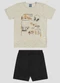 Reirex - Conjunto Camiseta Meia Malha e Bermuda Azul - variação: Cinza