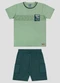 Reirex - Conjunto Camiseta Meia Malha e Bermuda Azul - variação: Verde