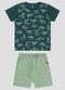 Reirex - Conjunto Camiseta Meia Malha e Bermuda Bege - variação: Verde