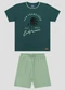 Reirex - Conjunto Camiseta Meia Malha e Bermuda Bege - variação: Verde