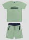 Reirex - Conjunto Camiseta Meia Malha e Bermuda Bege - variação: Verde