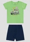 Reirex - Conjunto Camiseta Meia Malha e Bermuda Vermelho - variação: Verde