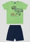 Reirex - Conjunto Camiseta Meia Malha e Bermuda Azul - variação: Verde