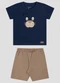 Reirex - Conjunto Camiseta Meia Malhad e Bermuda Verde - variação: Azul