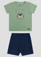 Reirex - Conjunto Camiseta Meia Malhad e Bermuda Verde - variação: Verde