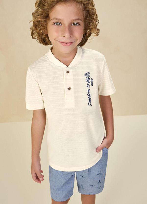 Ioluig - Conjunto Camiseta Relevo e Bermuda Sarja Bege 2