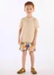 Up Baby - Conjunto Camiseta Short Safári Up Baby Azul - variação: Bege