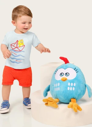 Galinha Pintadinha - Conjunto Camiseta Shorts Moletinho Azul - GALINHA PINTADINHA