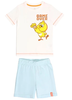 Galinha Pintadinha - Conjunto Camiseta Shorts Moletinho Branco - GALINHA PINTADINHA
