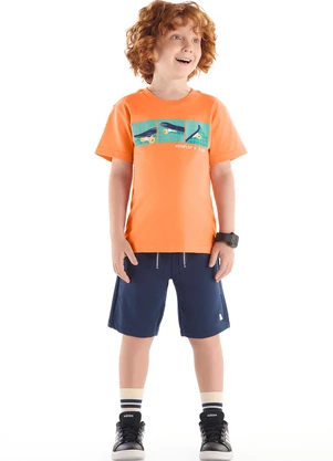 Quimby - Conjunto Camiseta Skate Bermuda Laranja - QUIMBY