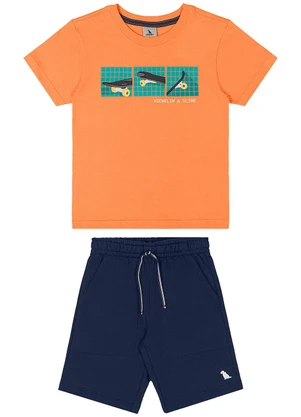 Quimby - Conjunto Camiseta Skate Bermuda Laranja - QUIMBY
