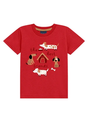Ddk - Conjunto Camiseta The Best Friends Vermelho - DDK