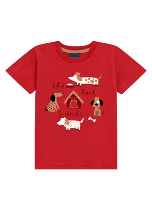 Ddk - Conjunto Camiseta The Best Friends Vermelho - DDK