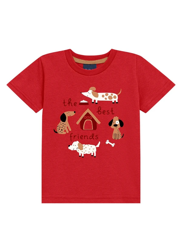 Ddk - Conjunto Camiseta The Best Friends Vermelho