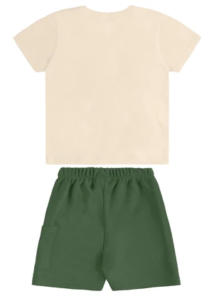 Bee Loop - Conjunto Camiseta Tropical Bermuda Bege - BEE LOOP