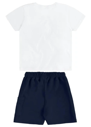 Bee Loop - Conjunto Camiseta Tropical Bermuda Branco - BEE LOOP