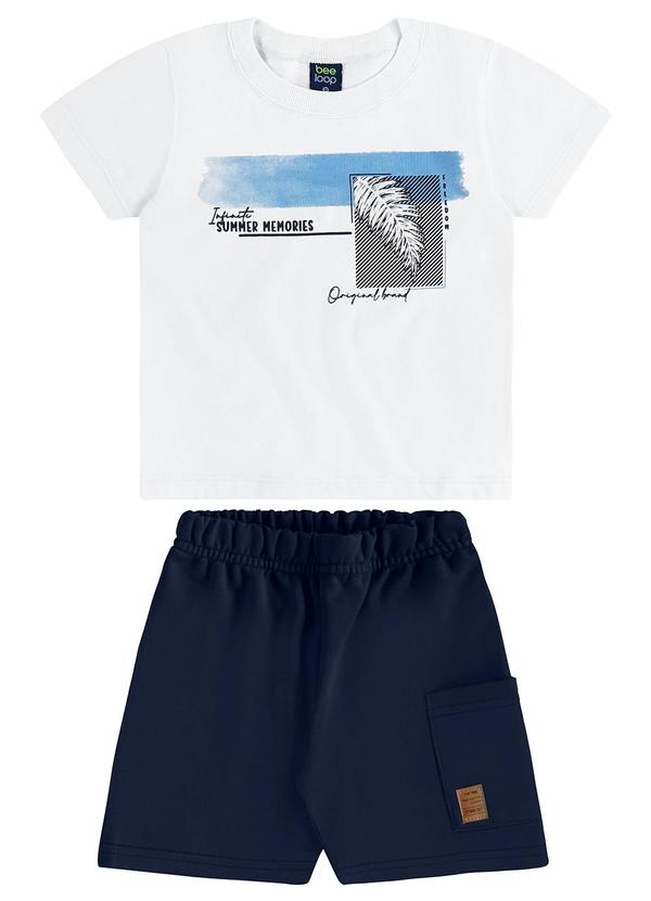 Bee Loop - Conjunto Camiseta Tropical Bermuda Branco