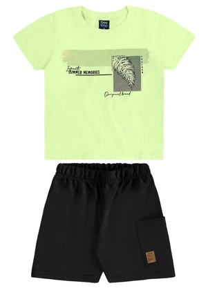 Bee Loop - Conjunto Camiseta Tropical Bermuda Verde - BEE LOOP