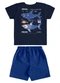 Bee Loop - Conjunto Camiseta Tubarão Bermuda Azul - variação: Azul