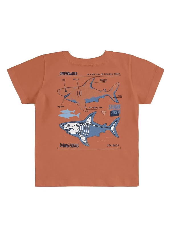 Bee Loop - Conjunto Camiseta Tubarão Bermuda Marrom 4
