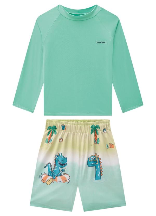 Marlan - Conjunto Camiseta Uv e Bermuda Microfibra Verde 1