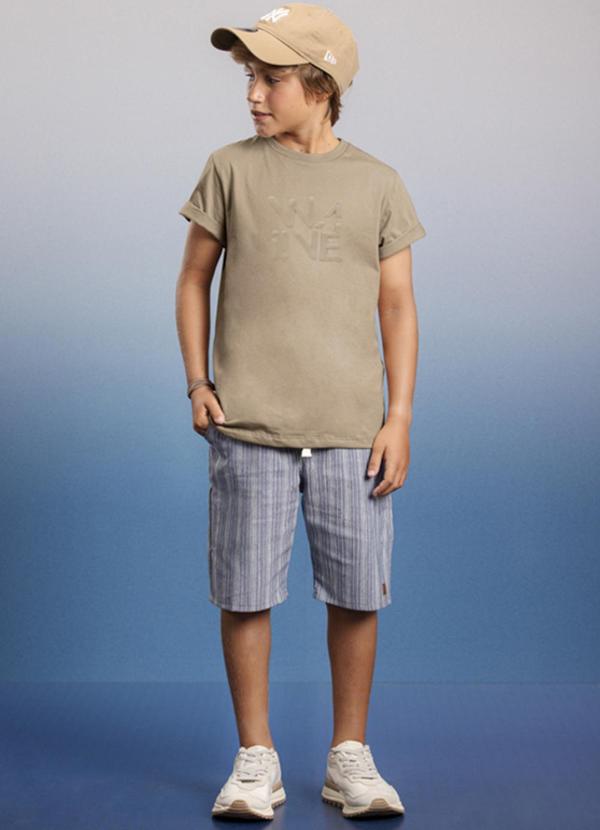 Ioluig - Conjunto Camiseta Wave e Bermuda Listrada Marrom 1