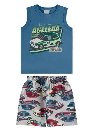 Malwee Kids - Conjunto Campeão da Pista Azul Petróleo - MALWEE KIDS