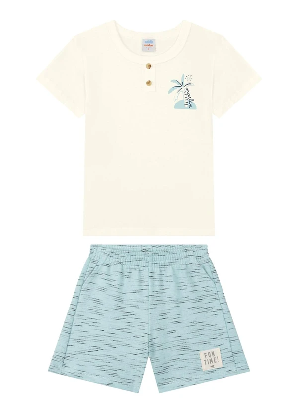 Marlan - Conjunto Camseta e Bermuda em Moletinho Bege 1