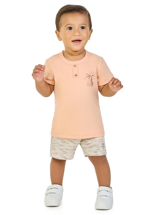 Marlan - Conjunto Camseta e Bermuda em Moletinho Laranja 1