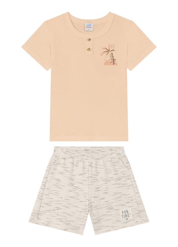 Marlan - Conjunto Camseta e Bermuda em Moletinho Laranja 2