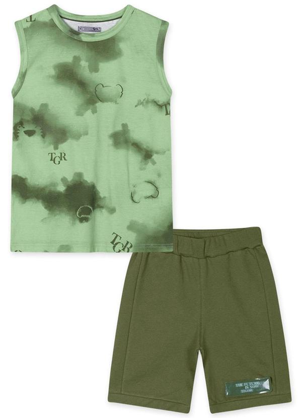 Tigor T Tigre - Conjunto Camuflado Moletom Masculino Verde