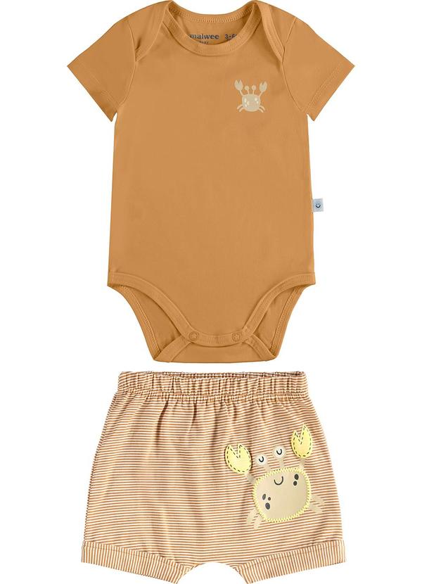 Malwee Kids - Conjunto Caranguejo em Saruel Amarelo Mostarda