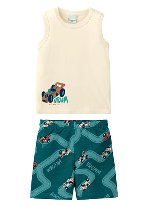 Malwee Kids - Conjunto Carro de Corrida Vrum Off White - MALWEE KIDS