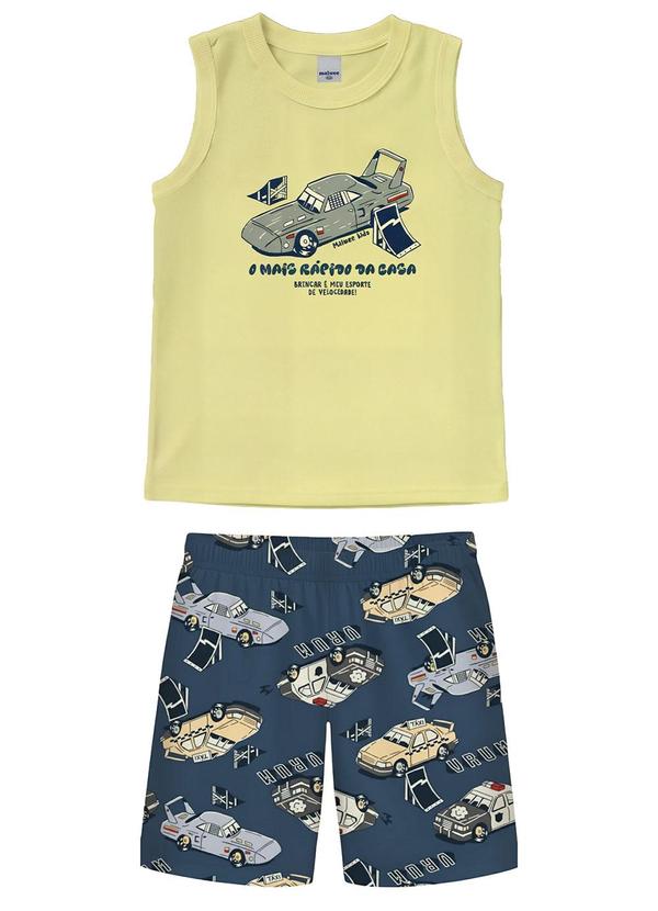 Malwee Kids - Conjunto Carros em Moletinho Amarelo