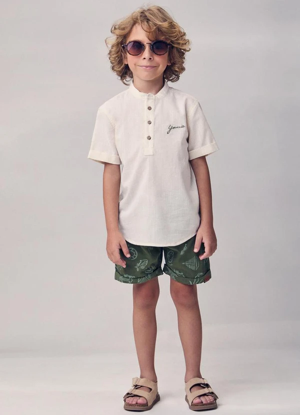 Youccie - Conjunto Casual com Bordado Youccie Bege 3