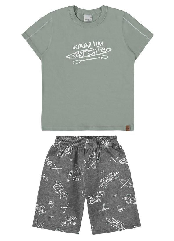 Malwee Kids - Conjunto Cinza Azulado Weekend Plan Menino