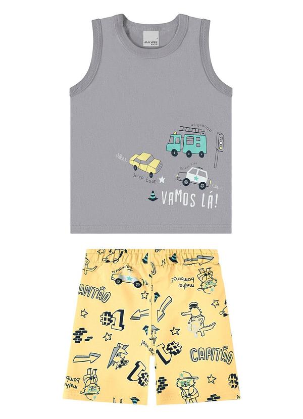 Malwee Kids - Conjunto Cinza Claro Bombeiros Moletinho Menino 2