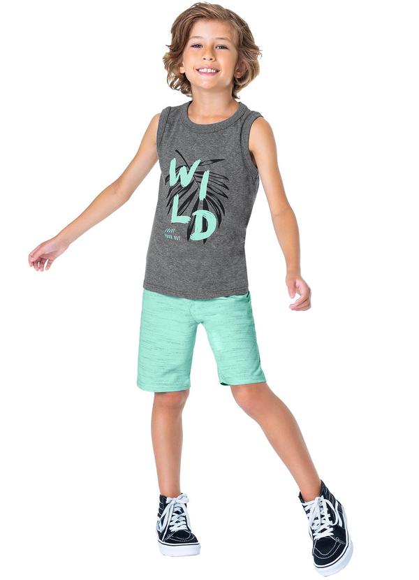 Malwee Kids - Conjunto Cinza Escuro Wild em Moletinho Menino