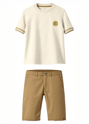 Carinhoso - Conjunto College Sport Club Texturizado Areia - CARINHOSO
