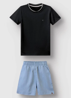 Carinhoso - Conjunto com Algodão Pima Preto - CARINHOSO